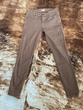 MOTHER The Looker Ankle Girls Games Play Skinny Jeans in The Brown Field